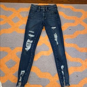 american eagle ripped dark wash jeans